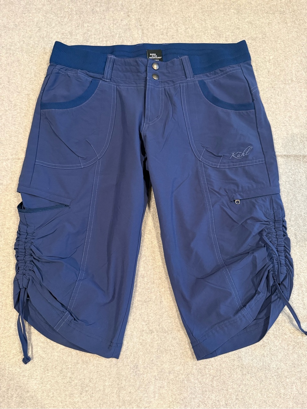 Kuhl Women's deep Blue Bermuda Shorts with Side Ruching